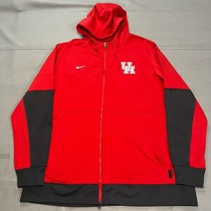 Nike Dri Fit Houston Cougars Zip On Field Lightweight Hoodie Jacket Red-2XL-4586